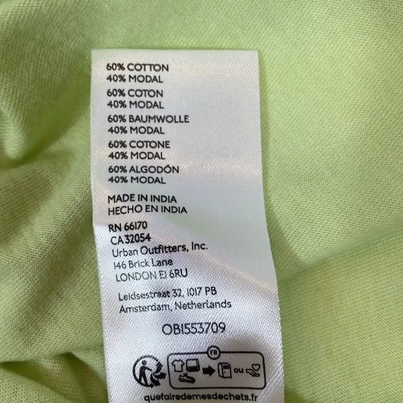 Anthropologie Maeve Flutter Sleeve Tee NWT Size S Chartreuse - Picture 10 of 10